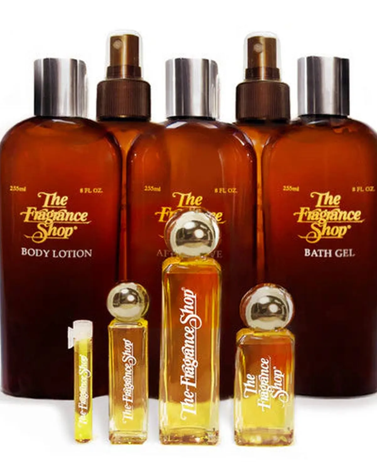 The Fragrance Shop body lotions, sprays and perfume bottles
